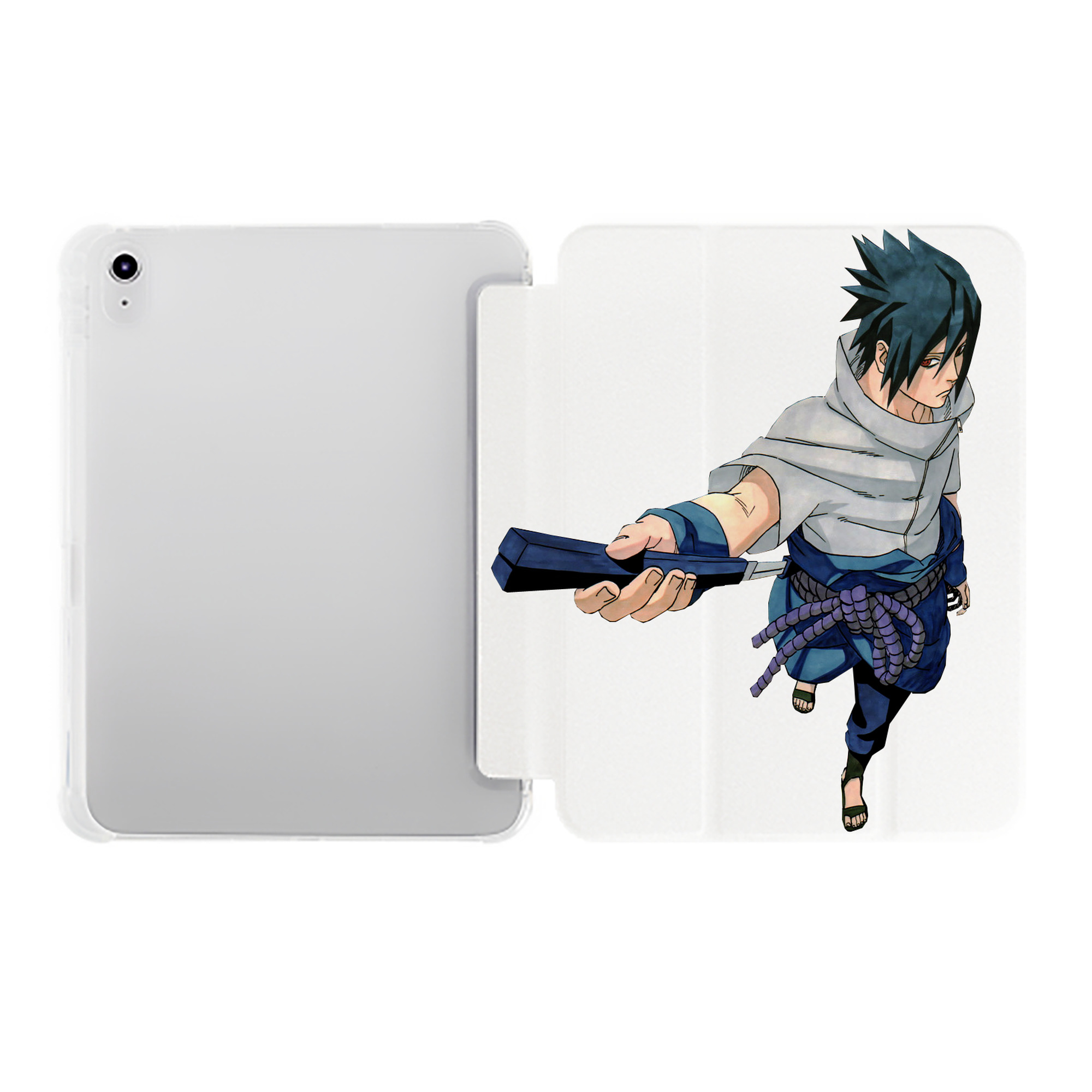（画像用） NARUTO -ナルト- うちは サスケ Uchiha Sasuke IPad ケース ペン収納付き 三つ折りスタンド PUレザー×シリコン 対応機種9.5/10.5/10.9インチ